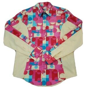 BC Collection ~Men’s Size L~ Yellow/Red Long Sleeve Button-Up Cowboy Shirt.